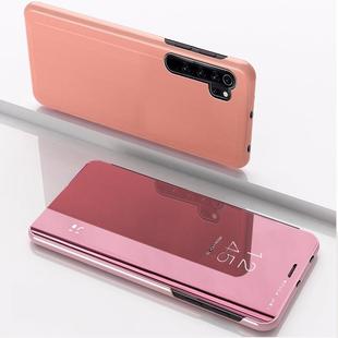 For Xiaomi Mi CC9 Pro Plated Mirror Horizontal Flip Leather Case with Holder(Rose Gold)