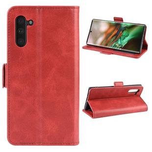 For Galaxy Note 10 Dual-side Magnetic Buckle Crazy Horse Horizontal Flip Leather Casewith Holder & Card Slots & Wallet & Photo Frame(Red)