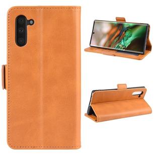 For Galaxy Note 10 Dual-side Magnetic Buckle Crazy Horse Horizontal Flip Leather Casewith Holder & Card Slots & Wallet & Photo Frame(Yellow)