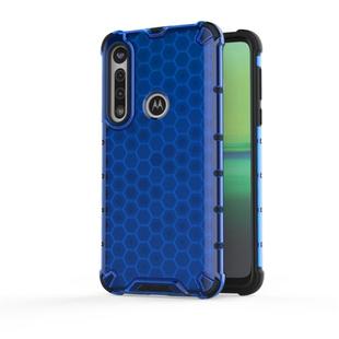For Motorola Moto G8 Play  Shockproof Honeycomb PC + TPU Case(Blue)
