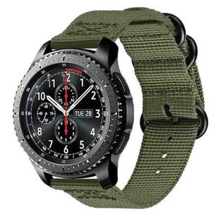 For Samsung Galaxy Watch Active 2 20mm / Gear S3 Nylon Three-ring Watch Band(Army Green)