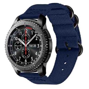 For Samsung Galaxy Watch Active 2 20mm / Gear S3 Nylon Three-ring Watch Band(Mazarine)