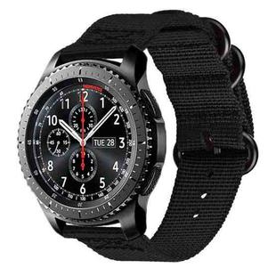For Samsung Galaxy Watch Active 2 18mm / Gear S3 Nylon Three-ring Watch Band(Black)