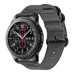For Samsung Galaxy Watch Active 2 18mm / Gear S3 Nylon Three-ring Watch Band(Gray)