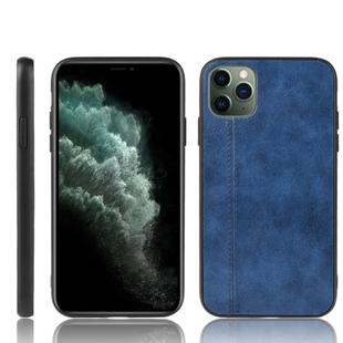 For iPhone 11 Pro Max Shockproof Sewing Cow Pattern Skin PC + PU + TPU Case(Blue)