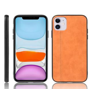 For iPhone 11 Shockproof Sewing Cow Pattern Skin PC + PU + TPU Case(Orange)