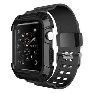 For Apple Watch 3 / 2 / 1 Generation 42mm All-In-One Silicone Strap(Black)