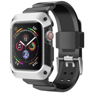 For Apple Watch 5 / 4 Generations 40mm Universal Integrated Electroplating Strap(Silver + Black)