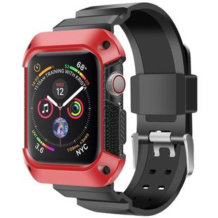 For Apple Watch 5 / 4 Generations 44mm Universal Integrated Electroplating Strap(Red + Black)