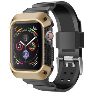 For Apple Watch 5 / 4 Generations 44mm Universal Integrated Electroplating Strap(Gold + Black)