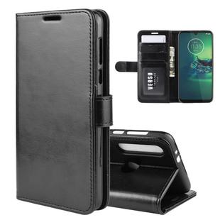 For Motorola Moto G8 Plus R64 Texture Single Horizontal Flip Protective Case with Holder & Card Slots & Wallet& Photo Frame(Black)