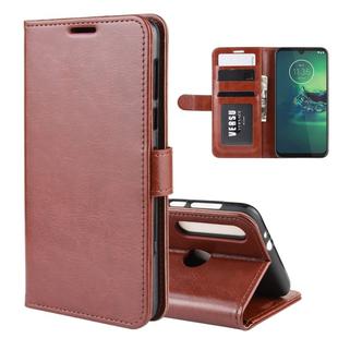 For Motorola Moto G8 Plus R64 Texture Single Horizontal Flip Protective Case with Holder & Card Slots & Wallet& Photo Frame(Brown)