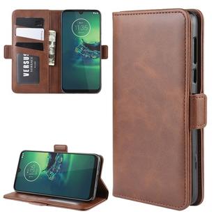 For Motorola Moto G8 Plus Dual-side Magnetic Buckle Horizontal Flip Leather Case with Holder & Card Slots & Wallet(Brown)