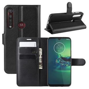 For Motorola Moto G8 Plus Litchi Texture Horizontal Flip Protective Case with Holder & Card Slots & Wallet(Black)