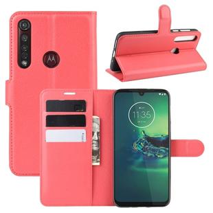 For Motorola Moto G8 Plus Litchi Texture Horizontal Flip Protective Case with Holder & Card Slots & Wallet(Red)
