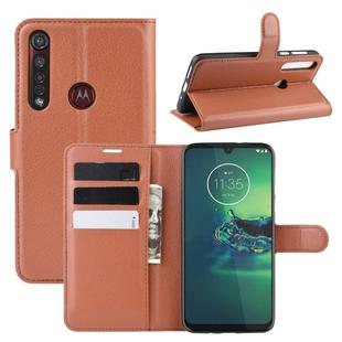 For Motorola Moto G8 Plus Litchi Texture Horizontal Flip Protective Case with Holder & Card Slots & Wallet(Brown)