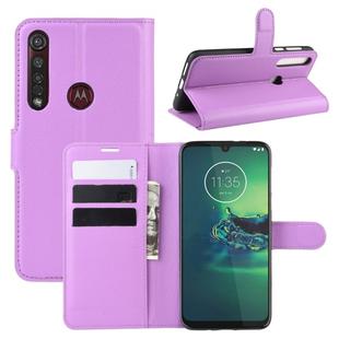 For Motorola Moto G8 Plus Litchi Texture Horizontal Flip Protective Case with Holder & Card Slots & Wallet(Purple)