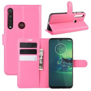 For Motorola Moto G8 Plus Litchi Texture Horizontal Flip Protective Case with Holder & Card Slots & Wallet(Rose red)