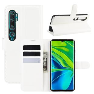 For Xiaomi Mi Note 10 / Note 10 Pro / CC9 Pro Litchi Texture Horizontal Flip Protective Case with Holder & Card Slots & Wallet(White)
