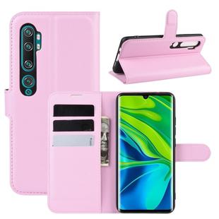 For Xiaomi Mi Note 10 / Note 10 Pro / CC9 Pro Litchi Texture Horizontal Flip Protective Case with Holder & Card Slots & Wallet(Pink)