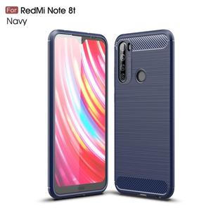 For Xiaomi Redmi Note 8T Brushed Texture Carbon Fiber TPU Case(Navy Blue)