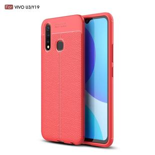 For Vivo U3 / Y19 Litchi Texture TPU Shockproof Case(Red)