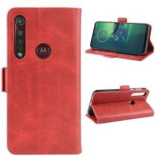 For Motorola Moto G8 Plus  Double Buckle Crazy Horse Business Mobile Phone Holster with Card Wallet Bracket Function(Red)
