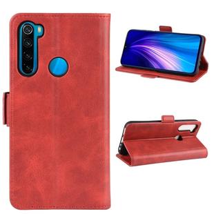 For Xiaomi Redmi Note 8T Double Buckle Crazy Horse Business Mobile Phone Holster with Card Wallet Bracket Function(Red)