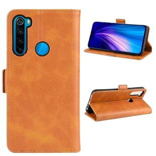 For Xiaomi Redmi Note 8T Double Buckle Crazy Horse Business Mobile Phone Holster with Card Wallet Bracket Function(Yellow)