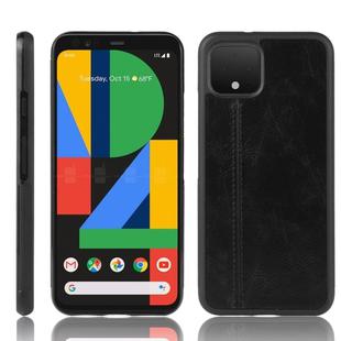 For Google Pixel 4 XL Shockproof Sewing Cow Pattern Skin PC + PU + TPU Case(Black)