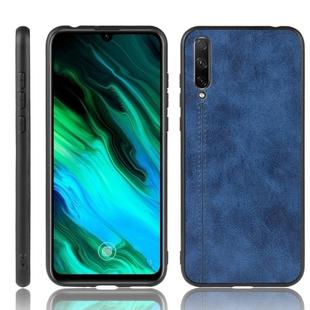 For Huawei Honor 20 Lite Shockproof Sewing Cow Pattern Skin PC + PU + TPU Case(Blue)