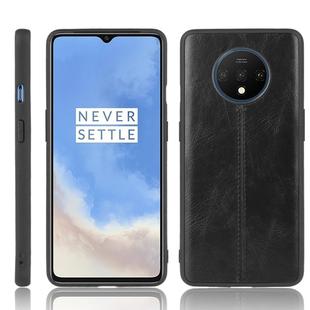 For OnePlus 7T Shockproof Sewing Cow Pattern Skin PC + PU + TPU Case(Black)