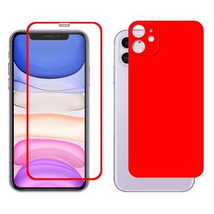 For iPhone 11 ENKAY Hat-prince Full Glue 0.26mm 9H 2.5D Front Tempered Glass Full Coverage Film and Black Film with Camera Lens Protector Function(Red)