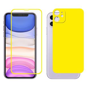 For iPhone 11 ENKAY Hat-prince Full Glue 0.26mm 9H 2.5D Front Tempered Glass Full Coverage Film and Black Film with Camera Lens Protector Function(Yellow)