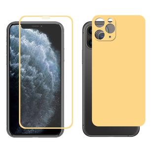 For iPhone 11 Pro Max ENKAY Hat-prince Full Glue 0.26mm 9H 2.5D Front Tempered Glass Full Coverage Film and Black Film with Camera Lens Protector Function(Gold)