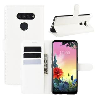 For LG K50S Litchi Texture Horizontal Flip Protective Case with Holder & Card Slots & Wallet(White)