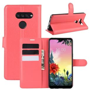 For LG K50S Litchi Texture Horizontal Flip Protective Case with Holder & Card Slots & Wallet(Red)