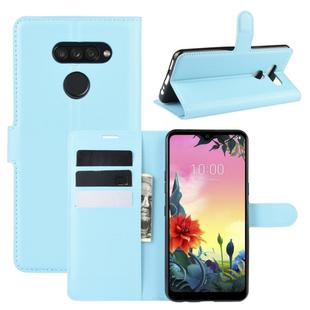 For LG K50S Litchi Texture Horizontal Flip Protective Case with Holder & Card Slots & Wallet(Blue)
