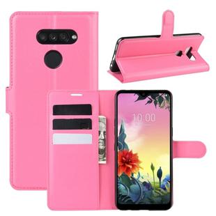 For LG K50S Litchi Texture Horizontal Flip Protective Case with Holder & Card Slots & Wallet(Rose red)