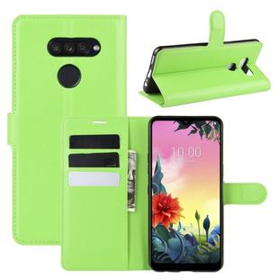 For LG K50S Litchi Texture Horizontal Flip Protective Case with Holder & Card Slots & Wallet(Green)