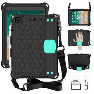 For iPad Air / Air 2 / Pro 9.7 / iPad 9.7 (2017) /  iPad 9.7 (2018) Honeycomb Design EVA + PC Four Corner Shockproof Protective Case with Straps (Mint Green)