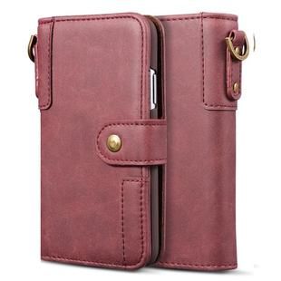 For iPhone 6 Plus Cowhide Texture Horizontal Flip Leather Case with Holder & Card Slots & Wallet & Lanyard(Red)
