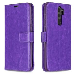 For Xiaomi Redmi Note 8 Pro Crazy Horse Texture Horizontal Flip Leather Case with Holder & Card Slots & Wallet & Photo Frame(Purple)