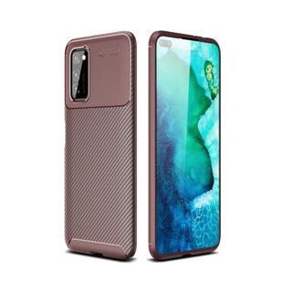 For Huawei Honor V30 / V30 Pro Beetle Series Carbon Fiber Texture Shockproof TPU Case(Brown)