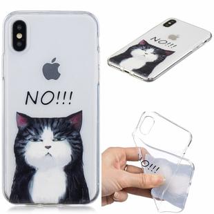 For iPhone X / XS 3D Pattern Transparent TPU Case(NO Cat)