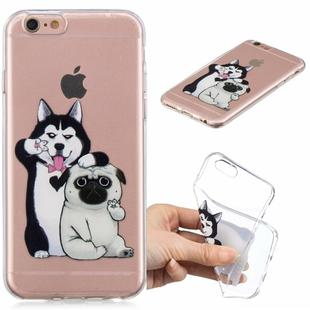 For iPhone SE 2022 / SE 2020 / 8 / 7 3D Pattern Transparent TPU Case(Self-portrait Dog)