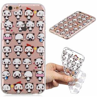 For iPhone SE 2022 / SE 2020 / 8 / 7 3D Pattern Transparent TPU Case(Mini Panda)