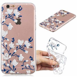 For iPhone 8 Plus / 7 Plus 3D Pattern Transparent TPU Case(Magnolia)