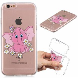 For iPhone 6 3D Pattern Transparent TPU Case(Pink Weevil)