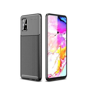 For Galaxy A71 Carbon Fiber Texture Shockproof TPU Case(Black)